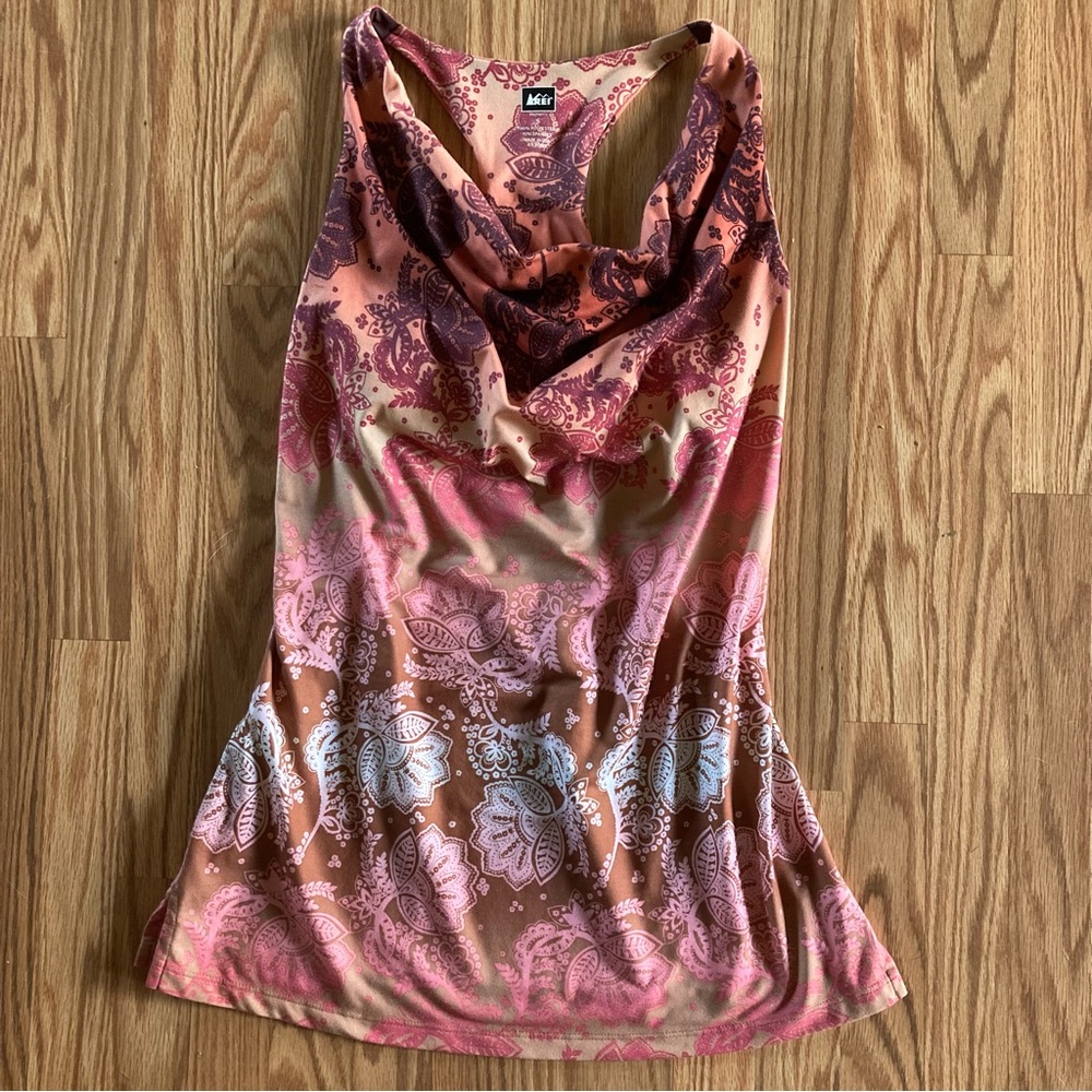REI Racerback Cowl Neck Blouse